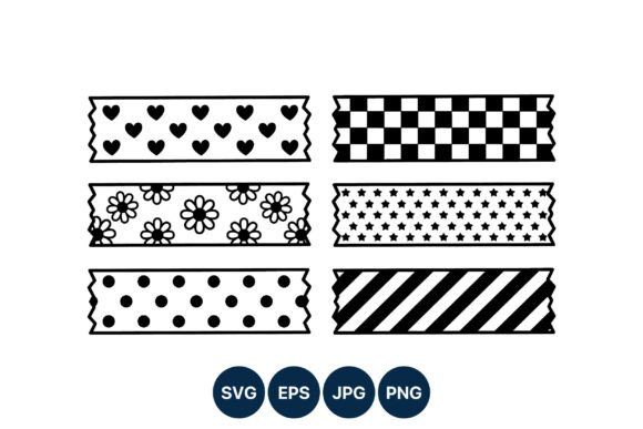 Black and White Decorative Tape Strips for Bold Branding