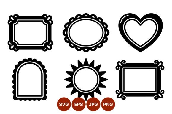 Decorative Black and White Frame Shapes: Instant Graphic Impact