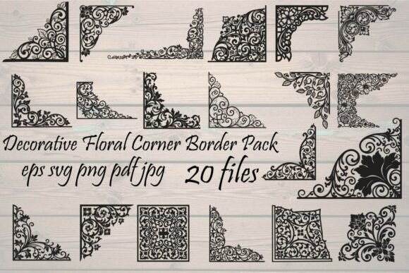 Decorative Floral Corner Border: Vintage Elegance for Modern Projects