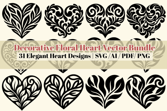 Decorative Floral Heart Vector 31 Svg: A Designer's Guide to Elegant Design Assets
