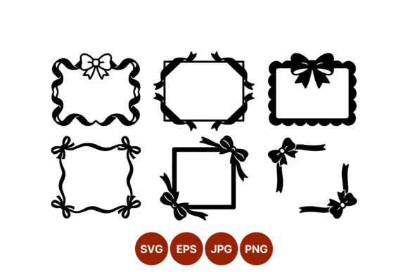 Elevate Designs with Ribbon Bow Decorative Frames Vector Art