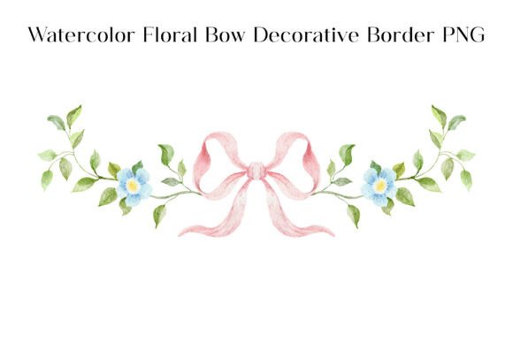 Elevate Your Designs with a Watercolor Floral Bow Border
