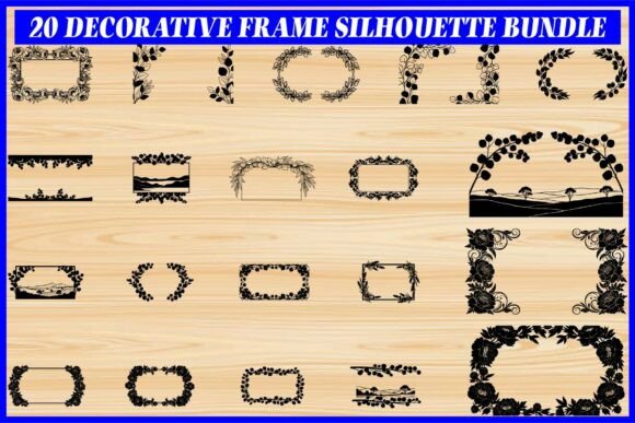 Elevate Your Designs with the Decorative Frame Silhouette Bundle