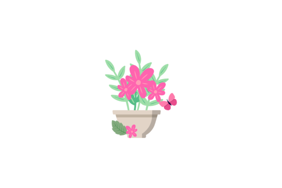 Flowers Decorative Flower Pot: A Botanical Display Font