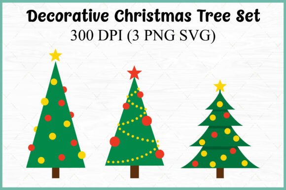 Modern Holiday Vectors: A Christmas Decorative Tree SVG Set