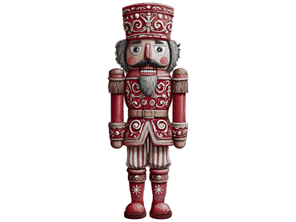 Ornate Holiday Graphics: The Red Nutcracker Clipart