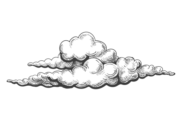 Retro Cloud Drawing: A Vintage Design Essential