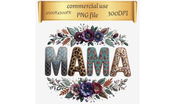 Unleash Your Creativity with the Decorative MAMA Floral PNG
